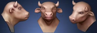 3D model Toon Cow Girl Bust (STL)